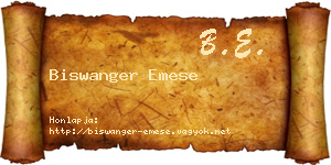 Biswanger Emese névjegykártya